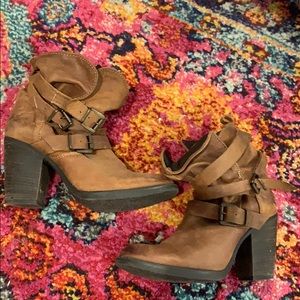 brown leather steven madden gently worn boots 8